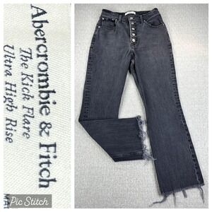 Abercrombie & Fitch Kick Flare Bootcut Jeans Women 27/4L (26X27) Black High Rise